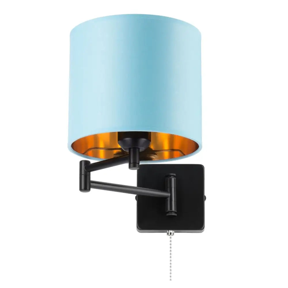 Justerbar Blå Vegglampe med Bryter for Hotell