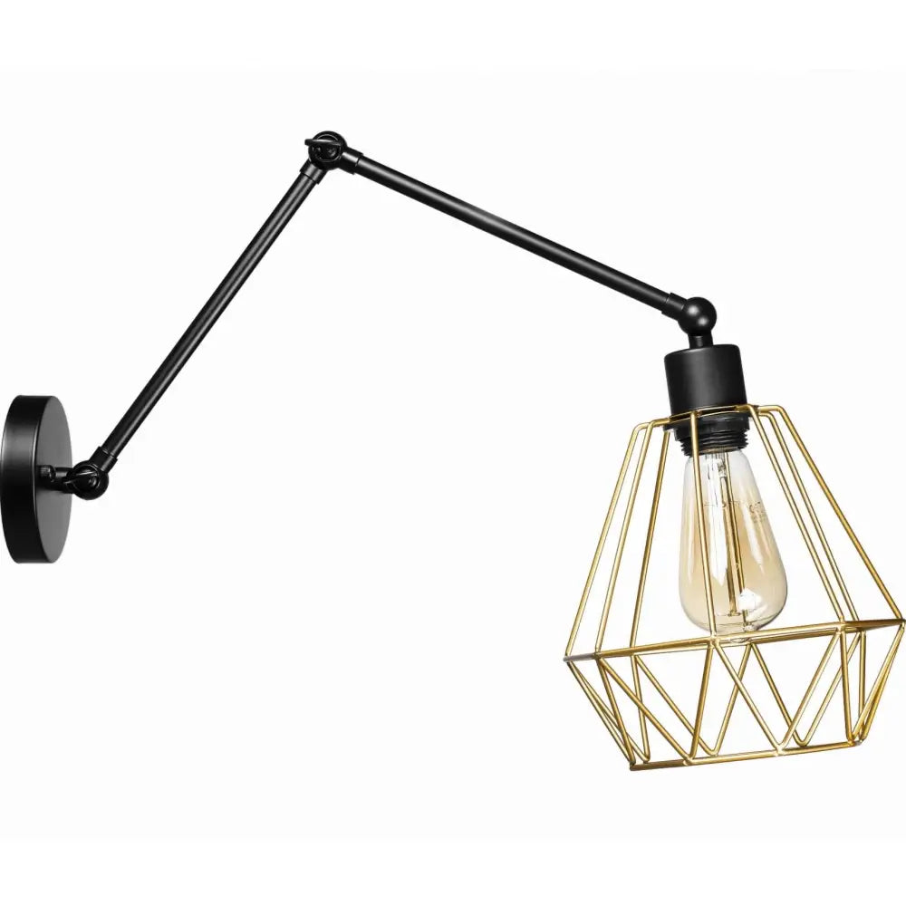 Justervbar Vegglampe med Diamant Skjerm - Gull