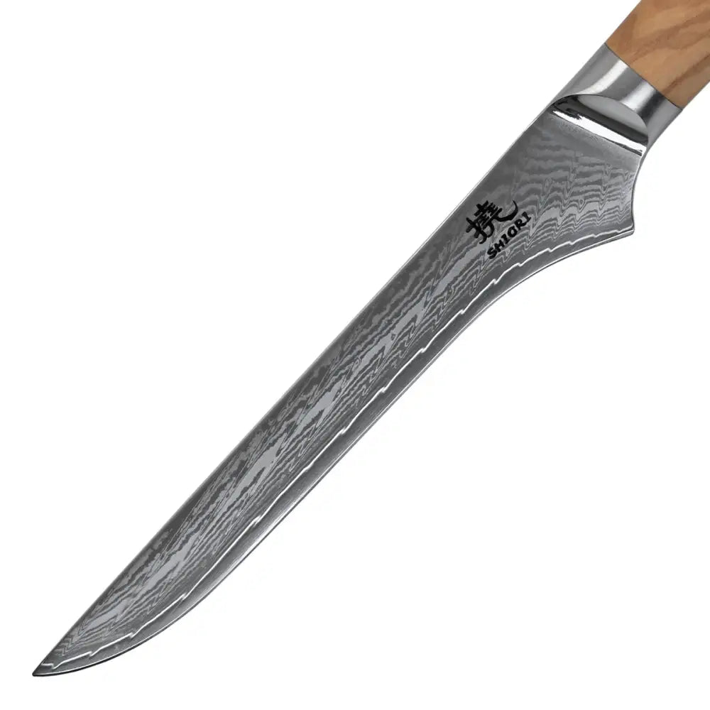 Kniv for Filetering og Trimming Shiori 撓 Orību Niku - Flerlags Damask Stål