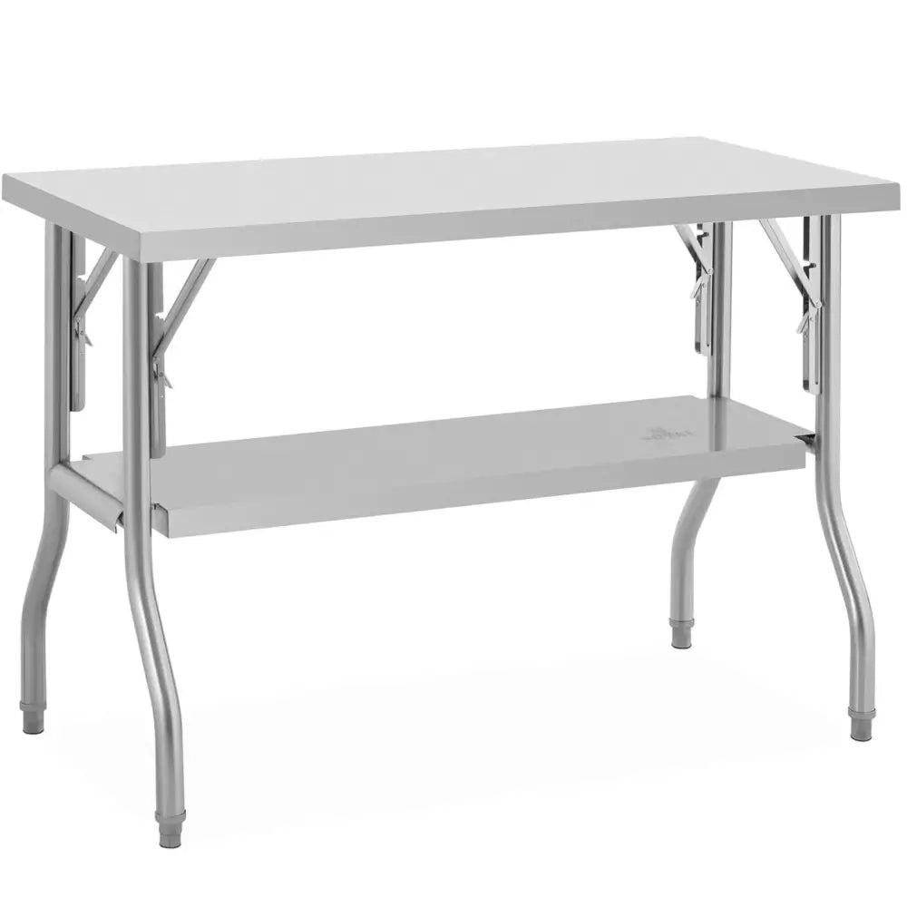 Kontor Bord Sammenleggbart med Hylle i Stål 140 Kg 120 x 60 Cm