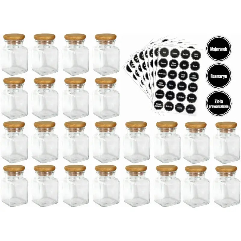 Krydderglass 150ml 24stk + 144 Etiketter B.