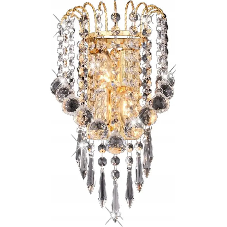 Krystallvegglampe Gyllen Vegglamper