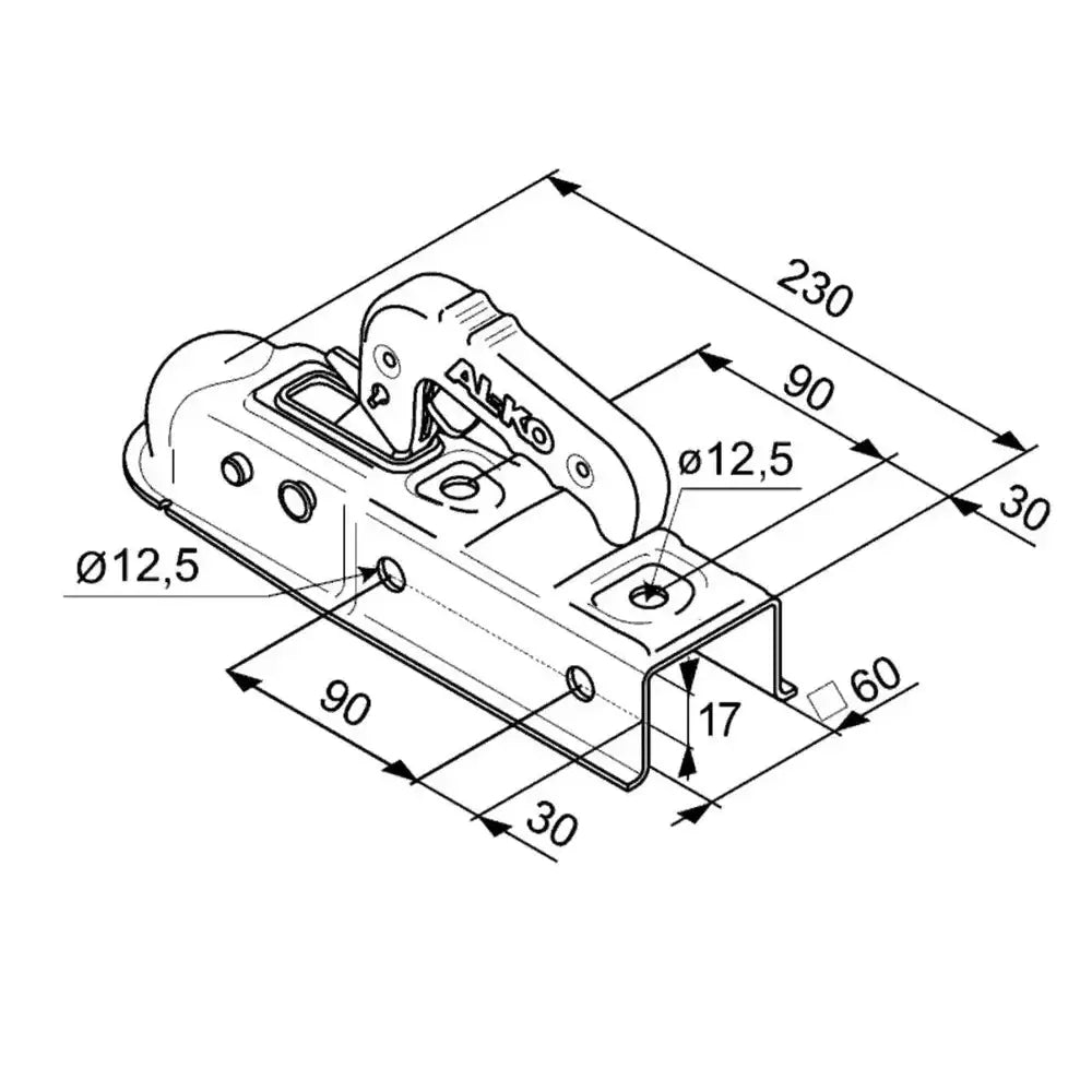 Kulekobling Tilhenger Al-ko Ak7 750 Kg 60 Mm