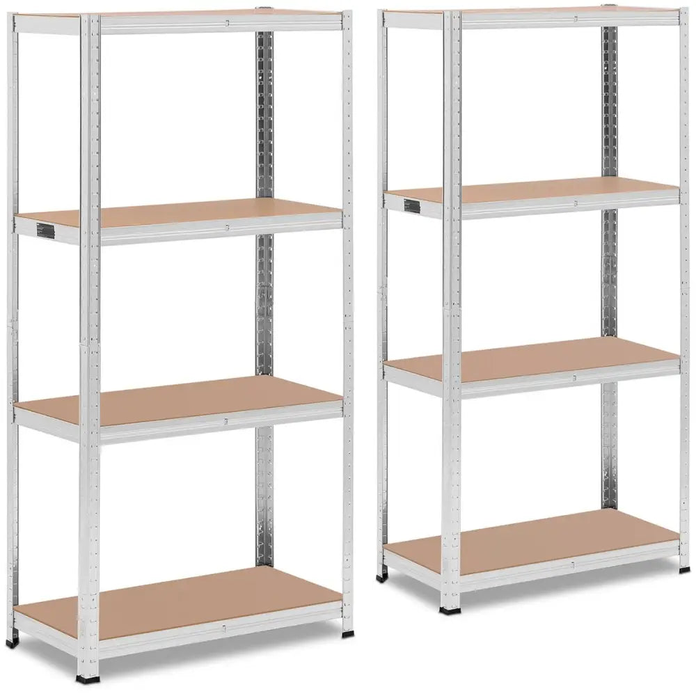 Lager Metallhyller 4 Hyller 320 Kg 80 x 40 x 160 Cm Grå 2 Stk.