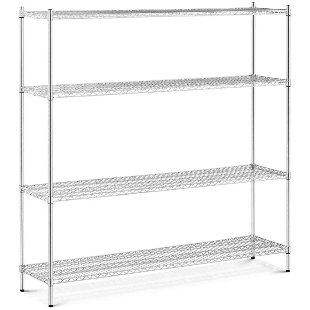 Lagerhylla i Krom med 4 Lattisolerte Hyller for 1 Tonn 1000 Kg 180x45x180 Cm
