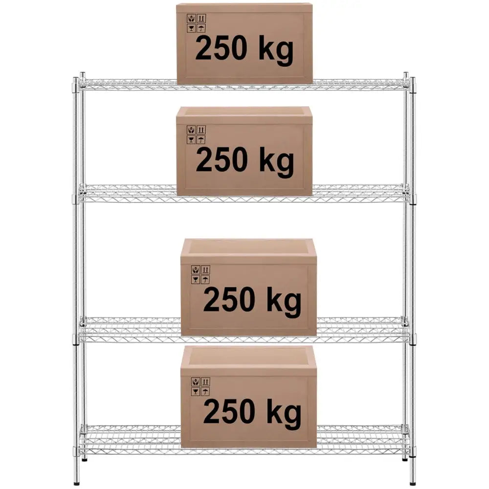 Lagerhylle Krom 4 Hyller Tråd til 1 t 1000 Kg