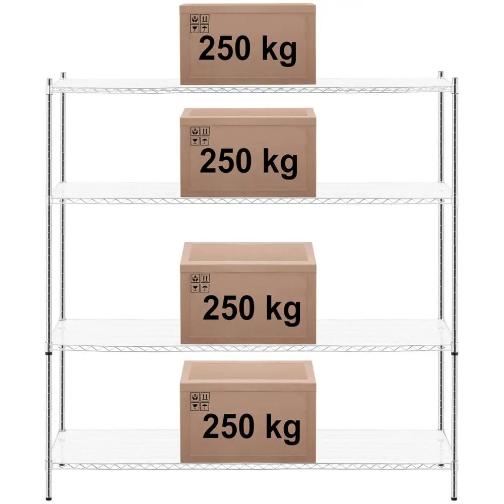 Lagerreol med åpning 4 Hyller + 4 Matter 1000 Kg - 180x60x180 Cm