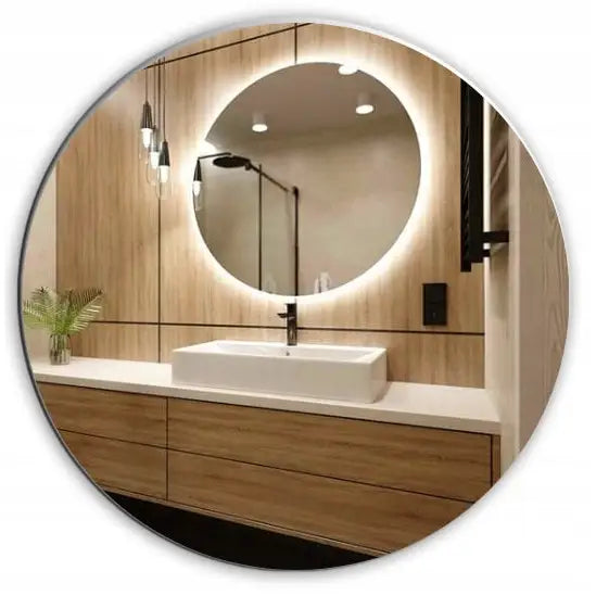 Led-speil 80 Cm Rundt Belyst Led