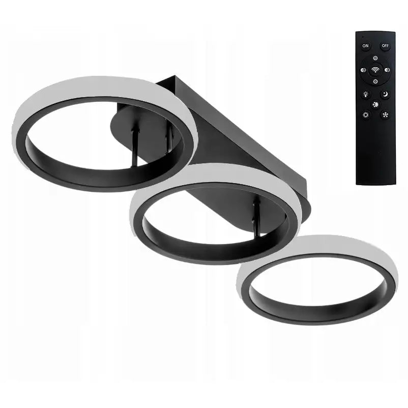 Led-taklampe Lysekrone Ring 60w Takplate 3 Farger Superled + Fjernkontroll
