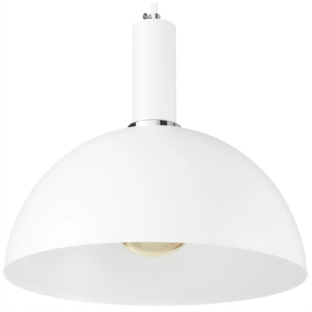 Loft Hengelampe i Metall med Hvit Kuppel (ms2003 Hvit)