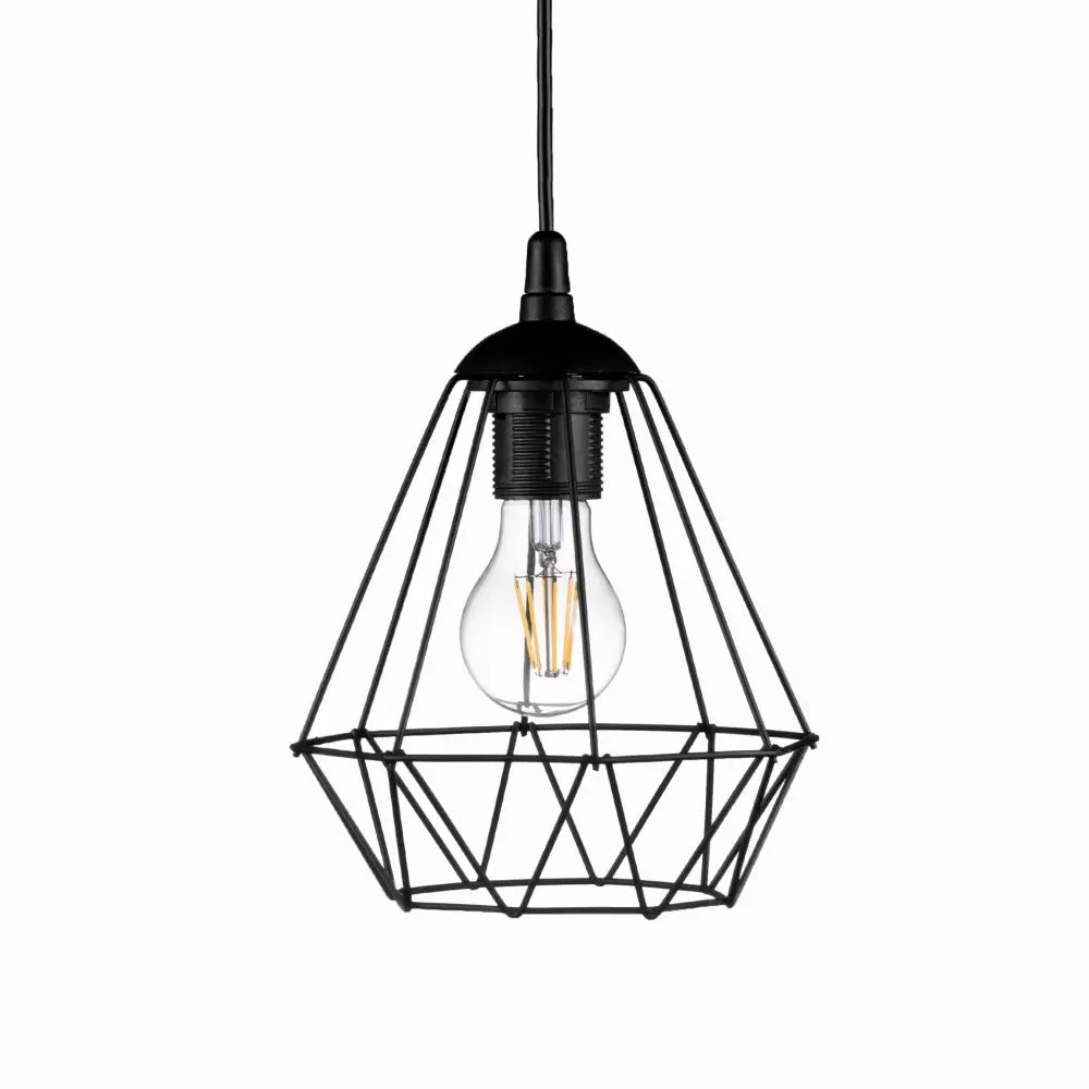 Loft Hengende Lampe Tråd Diamant Svart (lw Diamant Hvit)
