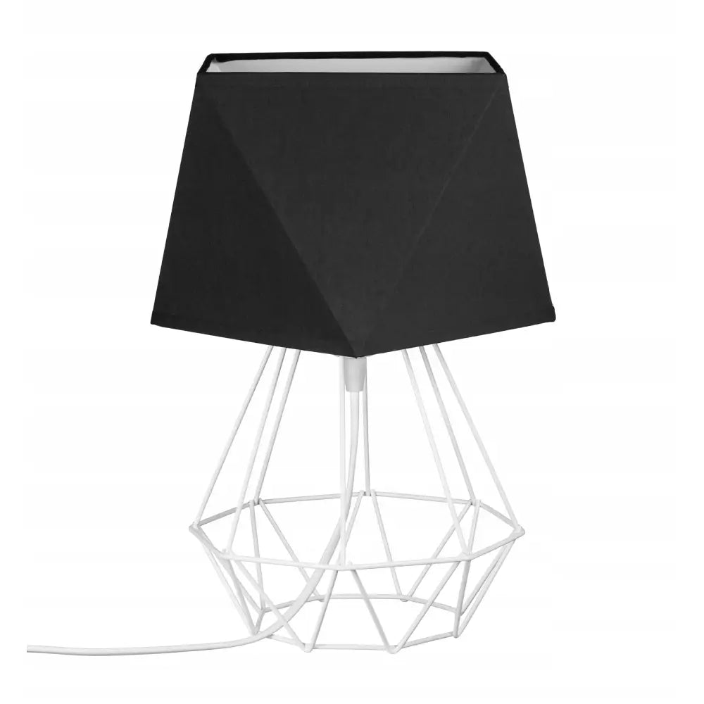 Loft Nattlampe med Diamantformet Trådskjerm i Hvit/svart