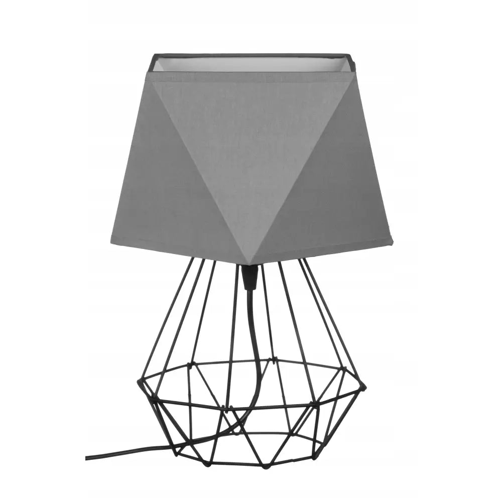 Loft Nattlampe med Diamantkurv Skjermet i Grå Tråd
