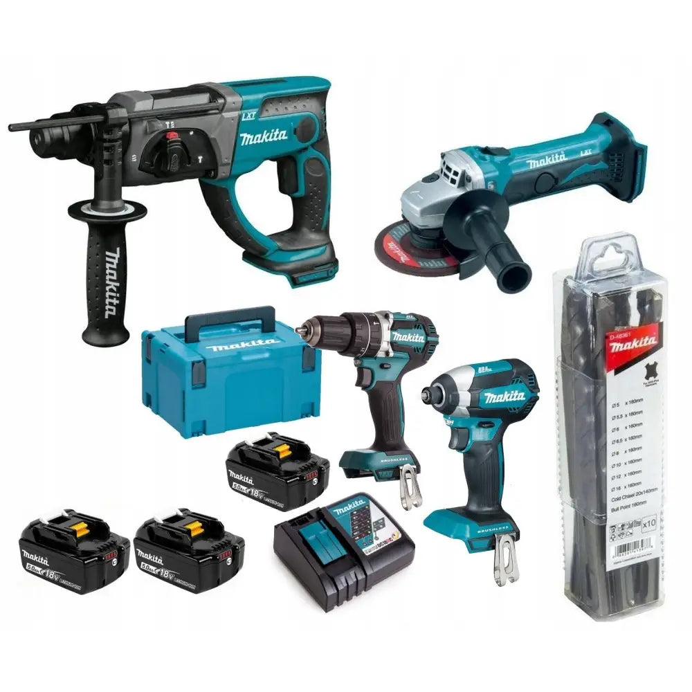 Makita Kombinasjonsverktøysett 4 Deler 18v 3x5ah