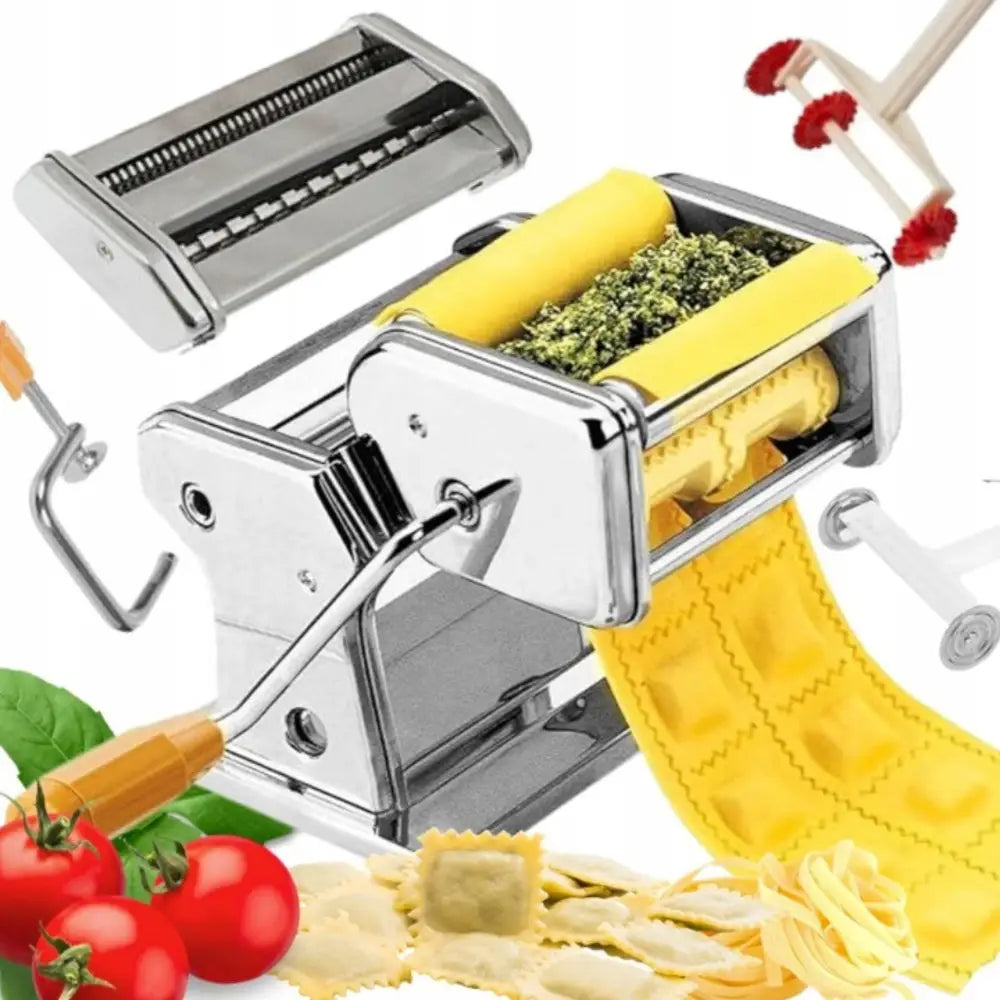 Manuell Pastamaskin for Pasta Pierogi Ravioli Lasagne og Rulling 6-i-1