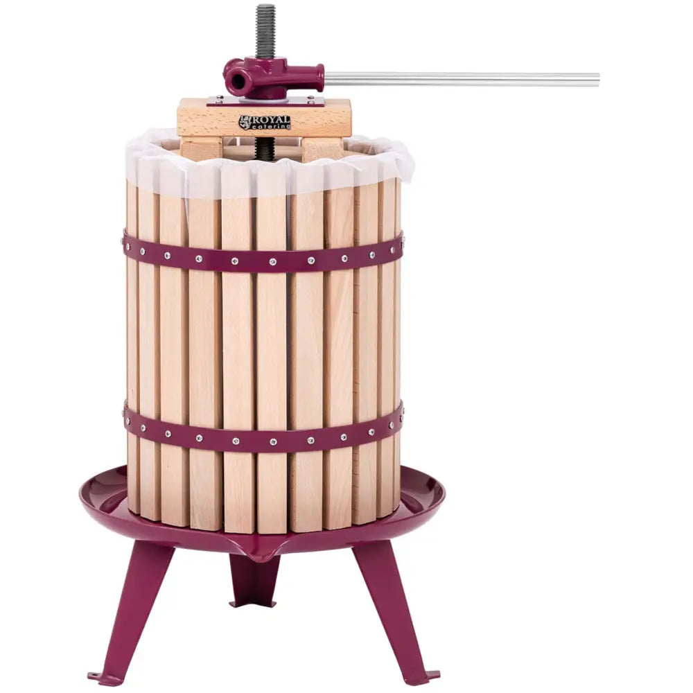 Manuell Tregjærende Vin- og Fruktsaftpress + 3 Filtreringsposer 18l