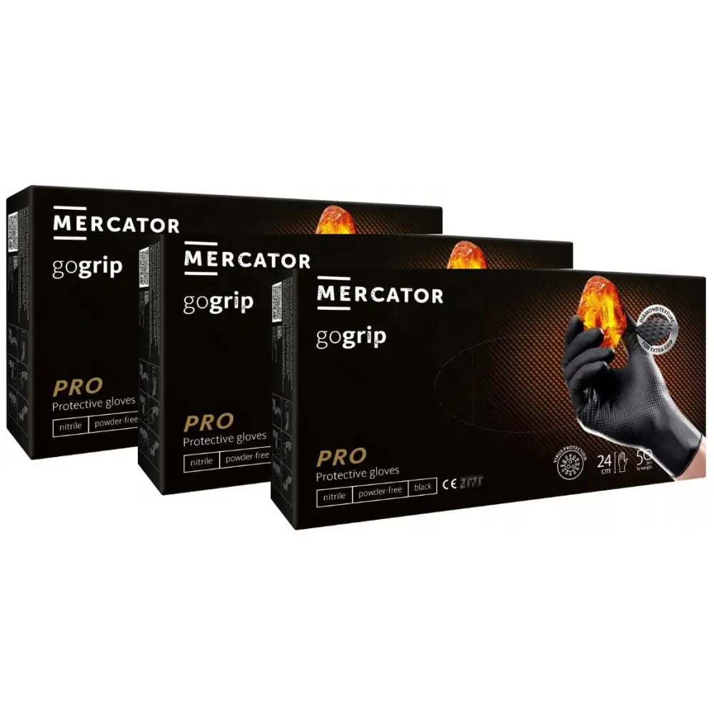 Mercator Nitrilhansker Sterke Black Gogrip l 50 Stk
