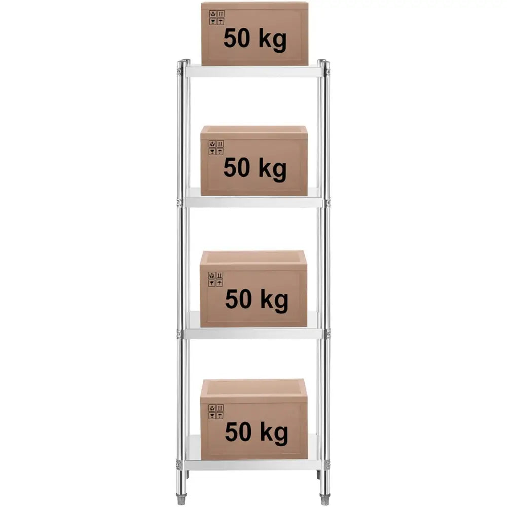 Metall Lagringshylle for Gastronomisk Bruk opp til 200 Kg 60 x 40 x 180 Cm