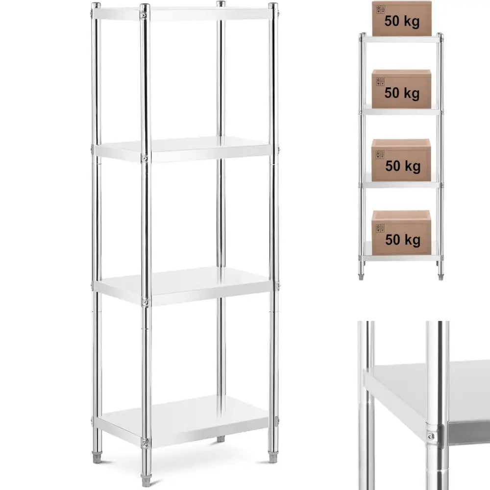 Metall Lagringshylle for Gastronomisk Bruk opp til 200 Kg 60 x 40 x 180 Cm