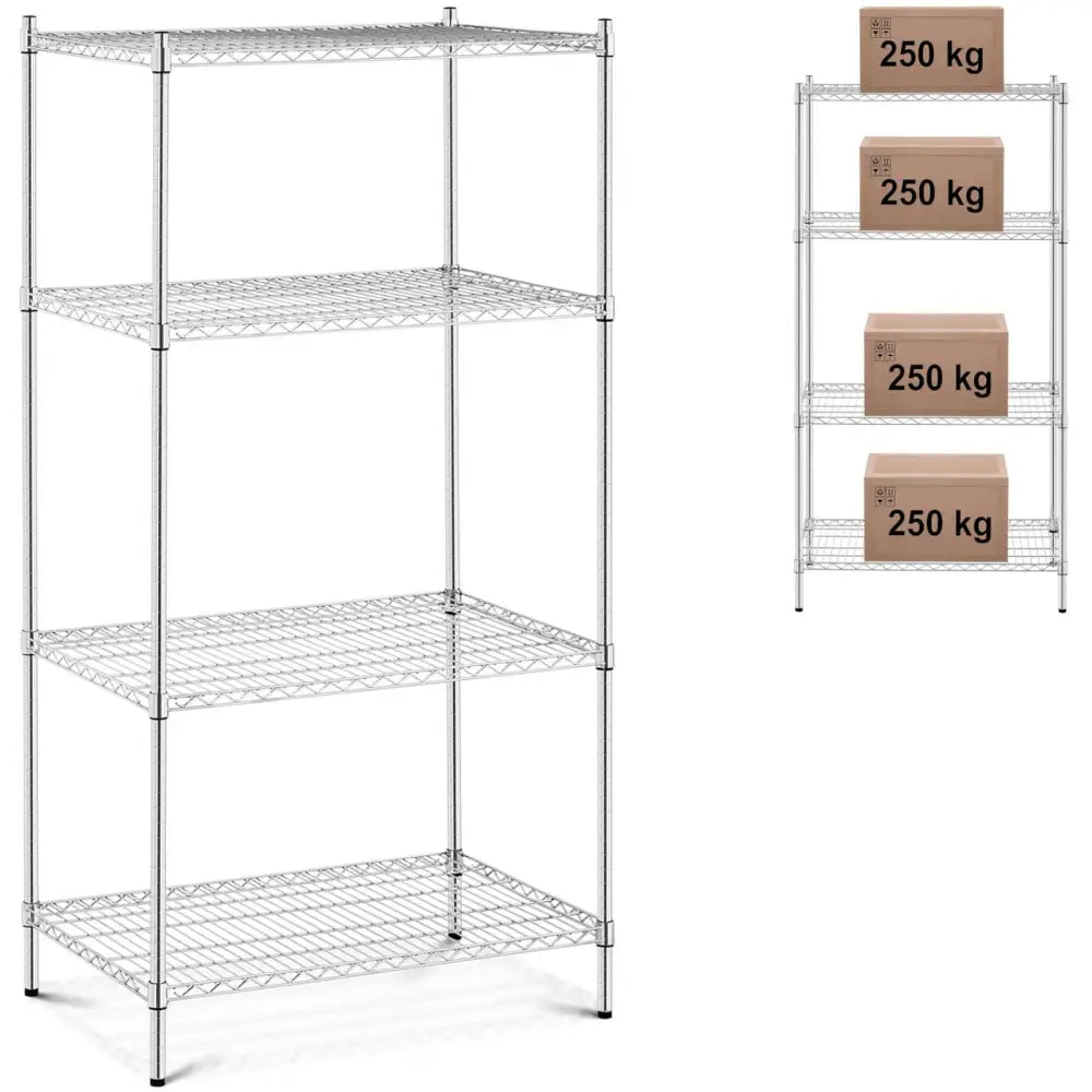 Metall Stativ Verkstedet 4 Hyller åpen Ramme 1 Tonn 1000 Kg 89x59x180 Cm