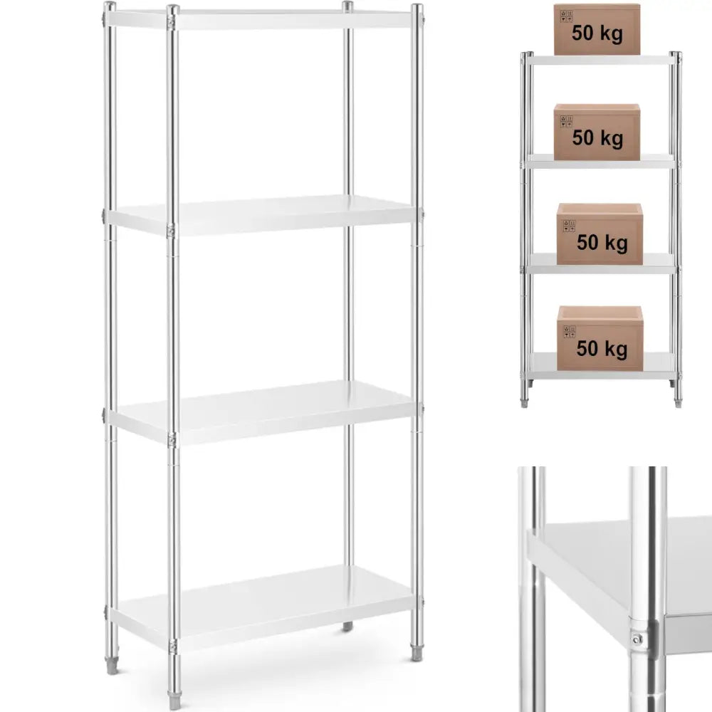 Metallisk Lager Kjøkkenreol opp til 200 Kg 80 x 40 x 180 Cm