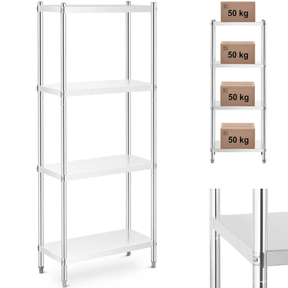 Metallisk Lagerkjøkkenstativ Opptil 200 Kg 70 x 40 x 180 Cm