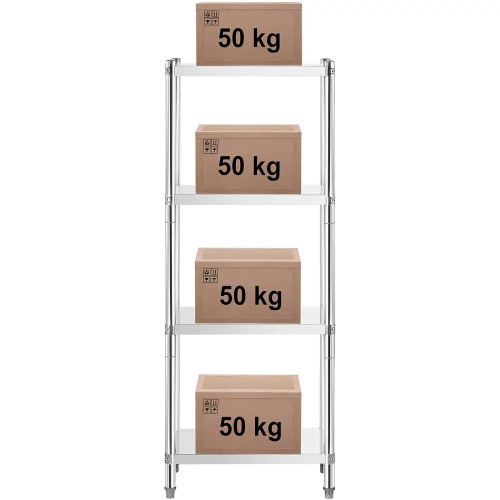 Metallisk Lagerkjøkkenstativ Opptil 200 Kg 70 x 40 x 180 Cm