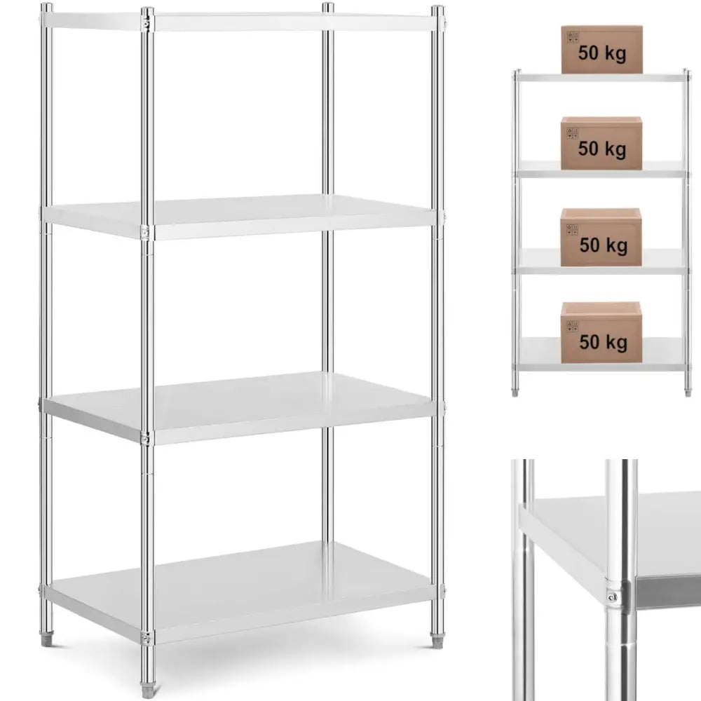 Metallisk Lagringsstativ for Matvarer Opptil 200 Kg 100 x 60 x 180 Cm