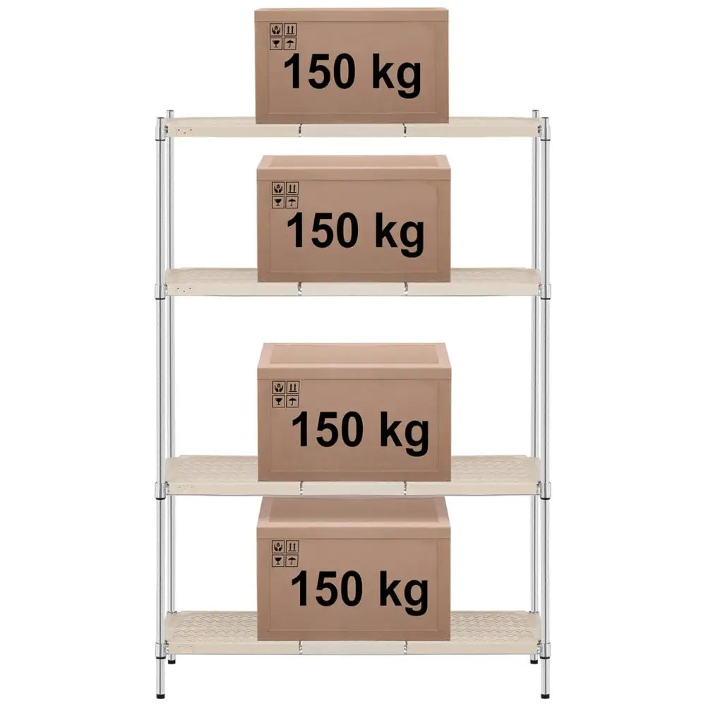 Metallverkstedshyllen 4 Hyller med Tråd og Pålegg Opptil 600 Kg 120x45x180 Cm