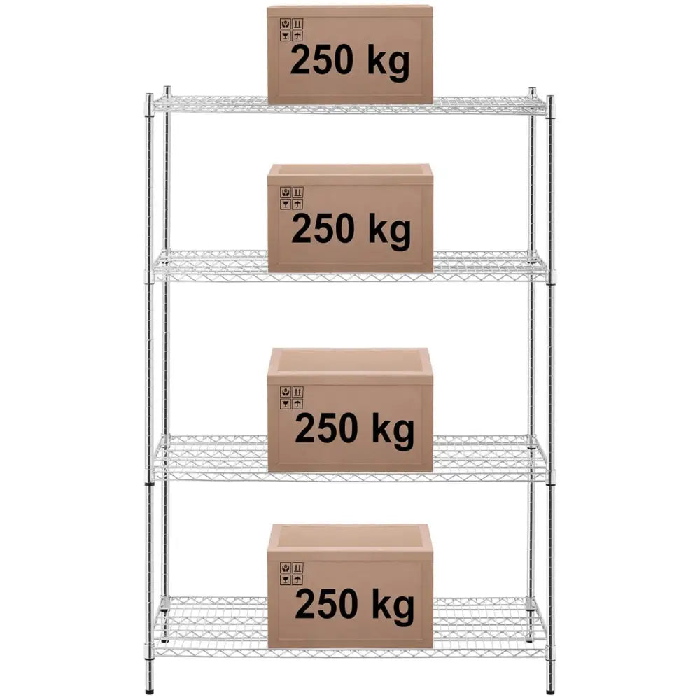 Metallverkstedshylling med 4 Trådhyller 1000 Kg 119x59x180 Cm