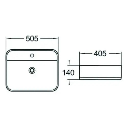 Mexen Alba Servant for Benkeplate 50x40 Cm Hvit