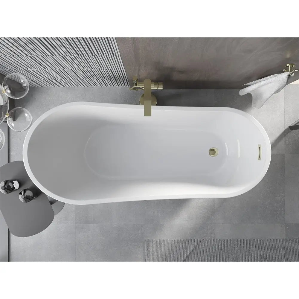 Mexen Alta Frittstående Badekar 170x75 Cm Hvit Gull Overløp - 52141707500-g