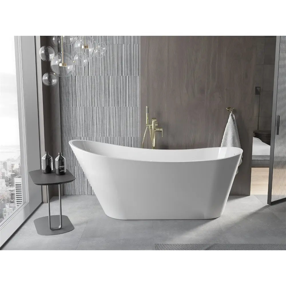 Mexen Alta Frittstående Badekar 170x75 Cm Hvit Gull Overløp - 52141707500-g
