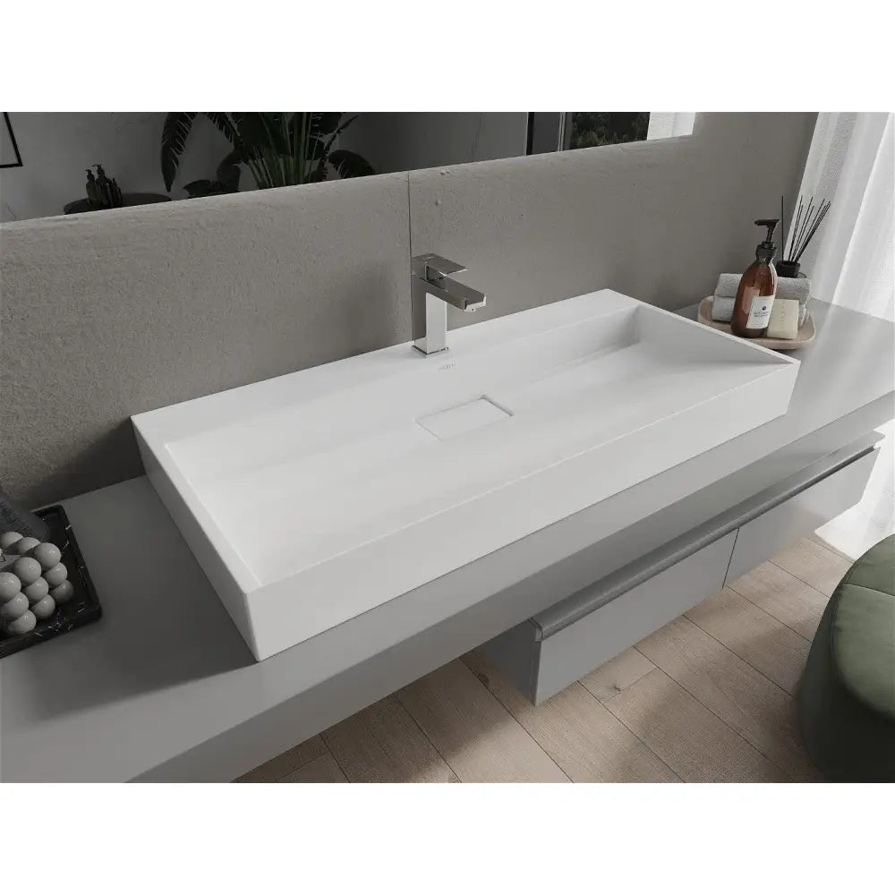 Mexen Ava Benkeplatevask i Kompositt 1/o 100x46 Cm Hvit