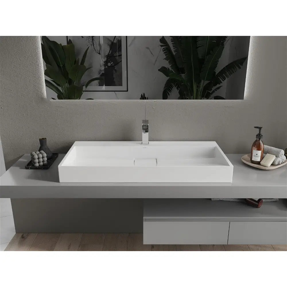 Mexen Ava Benkeplatevask i Kompositt 1/o 100x46 Cm Hvit