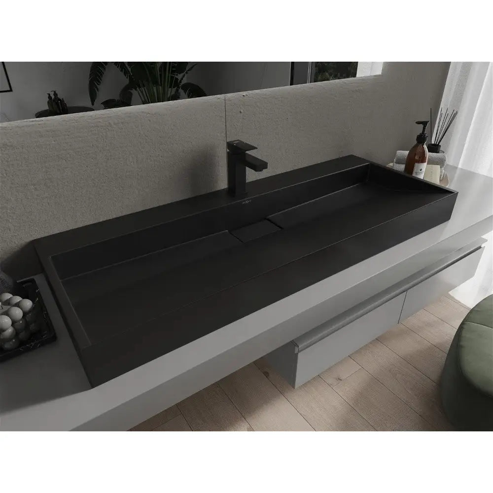 Mexen Ava Benkeplatevask i Kompositt 1/o 120x46 Cm Svart
