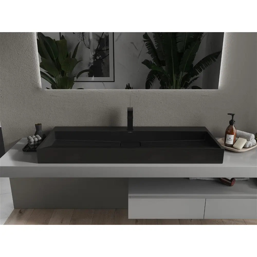 Mexen Ava Benkeplatevask i Kompositt 1/o 120x46 Cm Svart