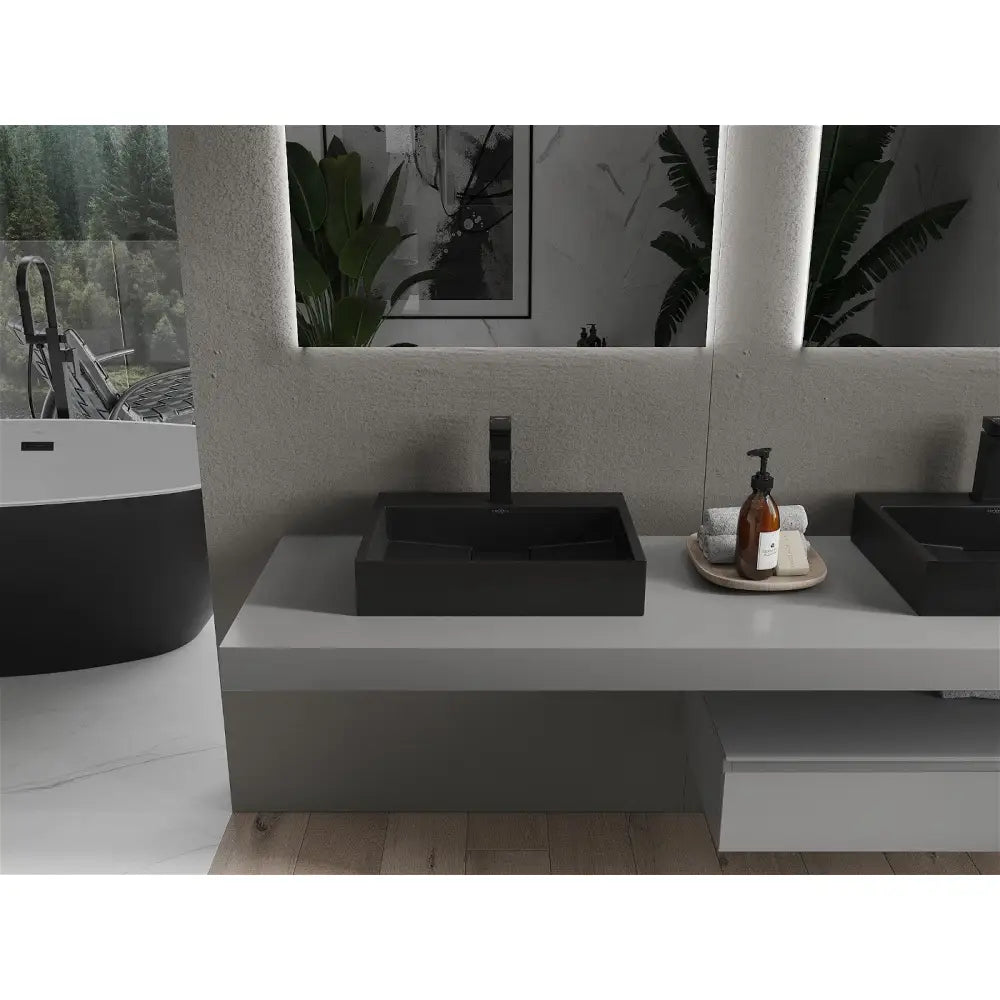 Mexen Ava Benkeplatevask i Kompositt 1/o 50x38 Cm Svart