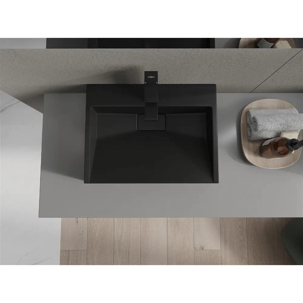 Mexen Ava Benkeplatevask i Kompositt 1/o 50x38 Cm Svart