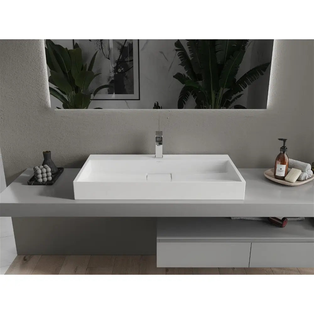 Mexen Ava Benkeplatevask i Kompositt 1/o 90x46 Cm Hvit