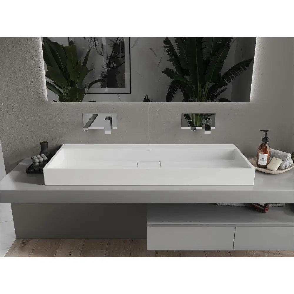 Mexen Ava Servant for Montering på Benkeplate av Kompositt B/o 120x46 Cm Hvit