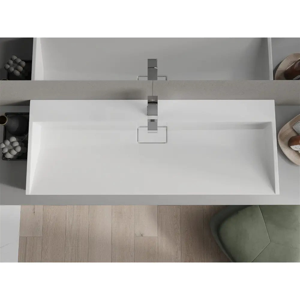 Mexen Ava Servant for Montering på Benkeplate i Kompositt 1/o 120x46 Cm Hvit