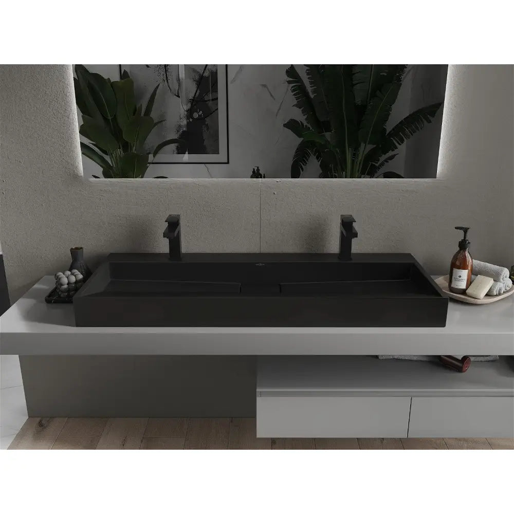 Mexen Ava Servant til Benkeplate av Kompositt 2/o 120x46 Cm Svart