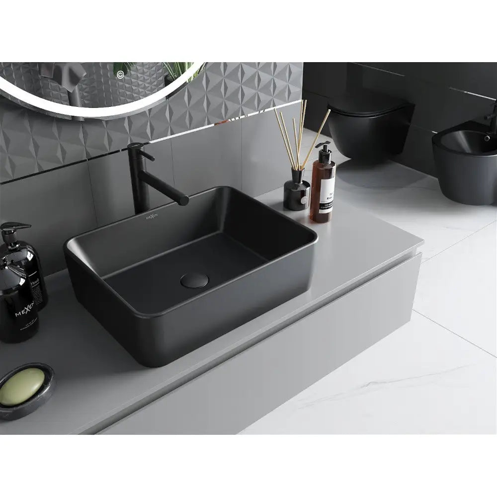 Mexen Catia Bordmontert Vask 48x37 Cm Matt Svart