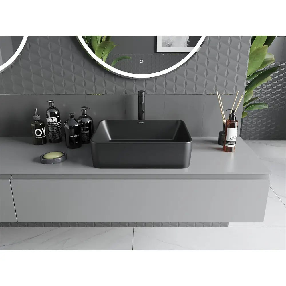Mexen Catia Bordmontert Vask 48x37 Cm Matt Svart