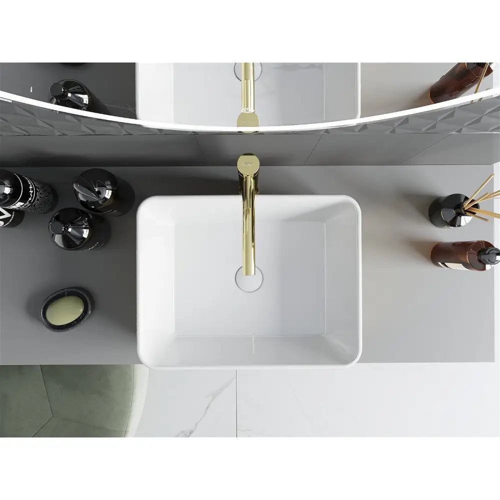 Mexen Catia Servant for Pålegg 48x38 Cm Hvit/gull Linjemønster