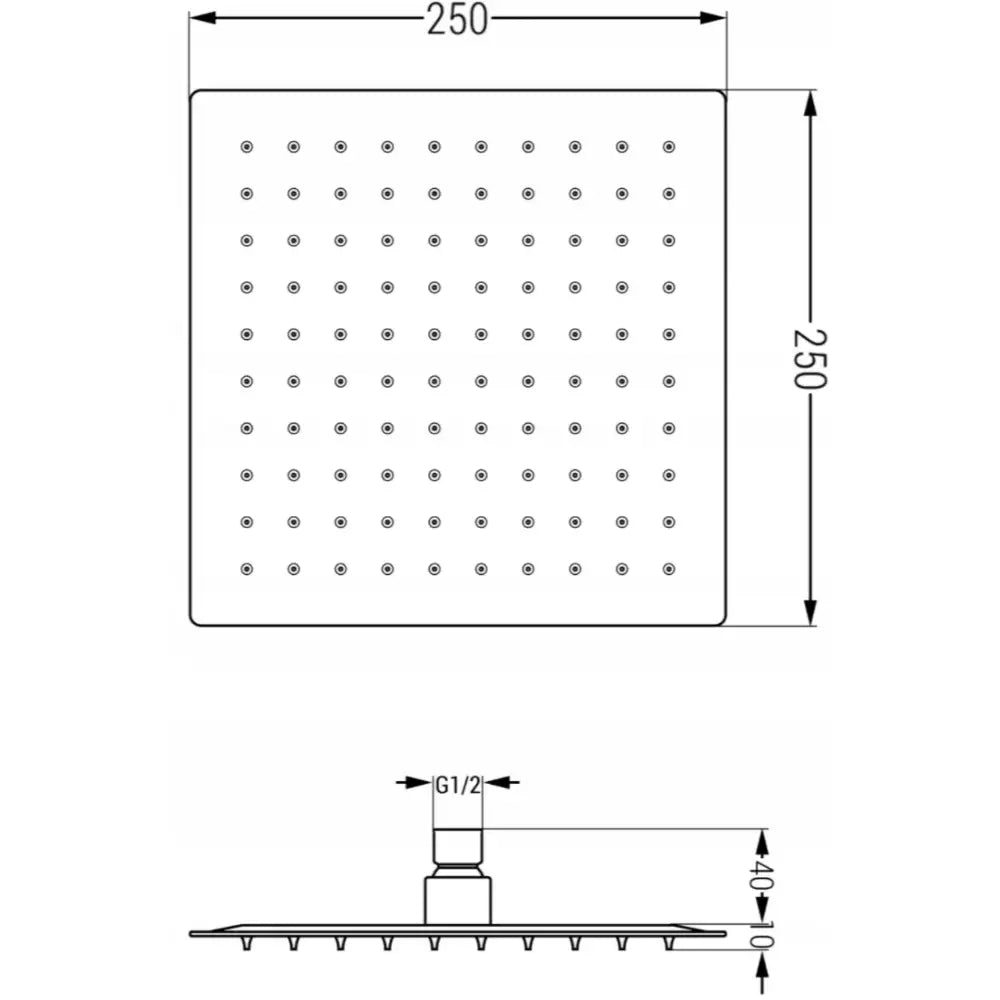 Dusjsett med 25 Cm Regndusj Grafitt