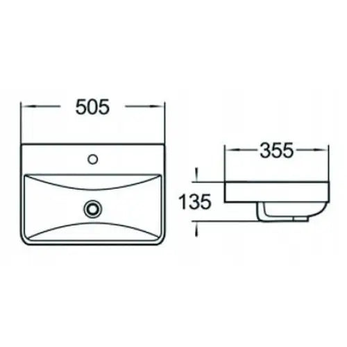 Mexen Dagna Innfelt Servant 50x35 Cm Hvit