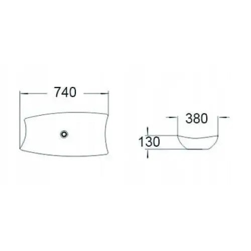 Mexen Delia Servant for Benkeplate 74x38 Cm Hvit