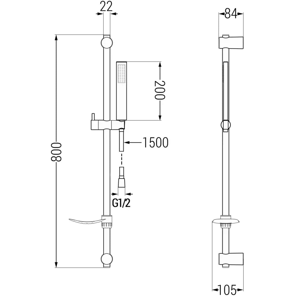 Dusjsett Grafitt S55